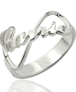 Anillo personalizado con símbolo infinito y nombre. GrethyFashion joyería personalizada