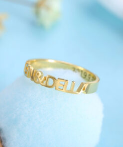 Anillo apilable con nombre personalizado GrethyFashion Joyeria