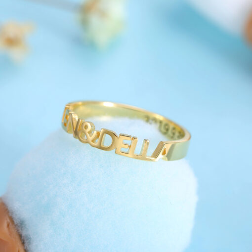 Anillo apilable con nombre personalizado GrethyFashion Joyeria