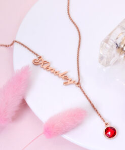 Collar Y personalizado con nombre y piedra de nacimiento | Grethy Fashion - Joyería Personalizada